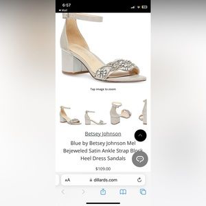 Betsey Johnson - Mel Bejeweled Ankle Strap Block Heel / Size 5.5